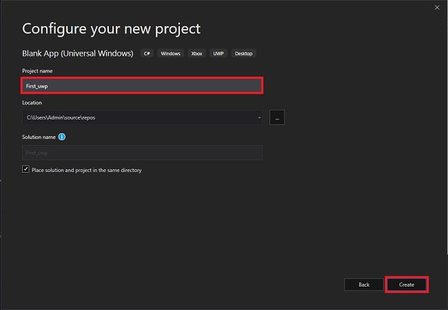 UWP - Create Simple Application By VS 2019